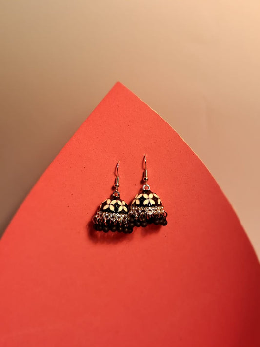 Char Pati Phool Jhumka-black(Noor-Bano-Collection)