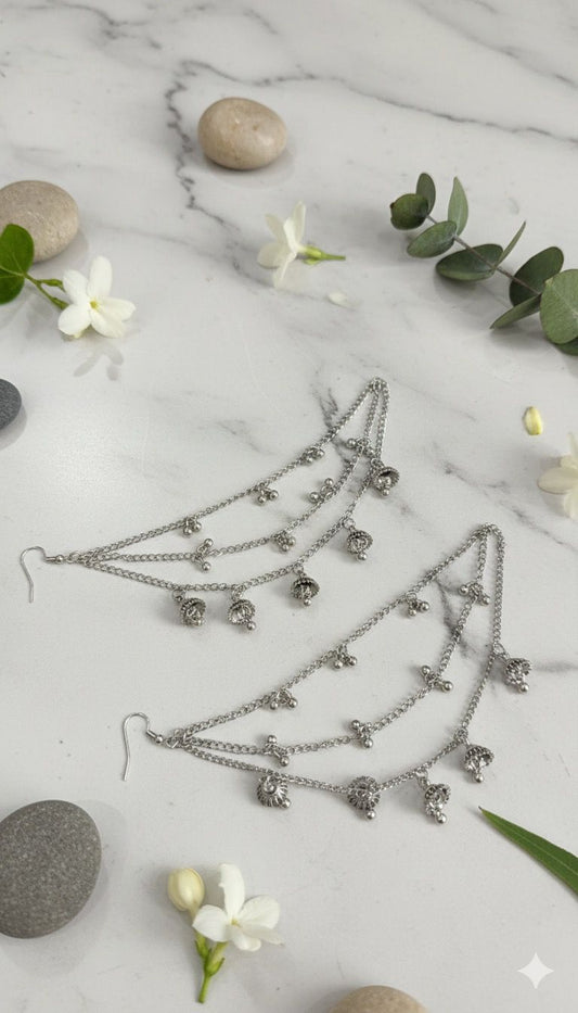 Jhumkay Waalay Saharay Earrings (Silver)