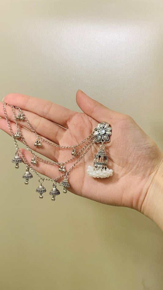 floral cage jhumki with saharay