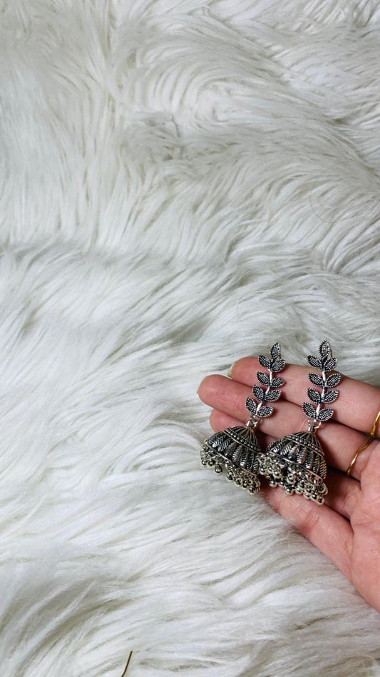 petal jhumki-silver