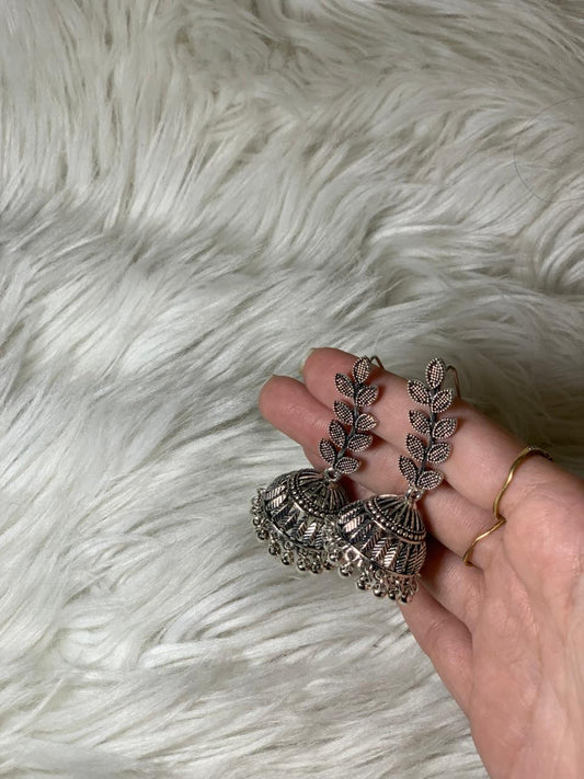 petal jhumki-silver