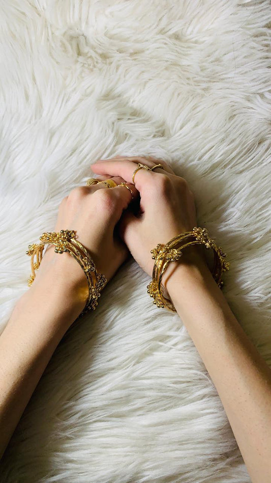 Viral Ghungroo bangles gold- both hands