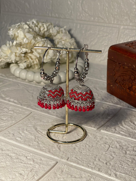 Bano bali - Silver and Red dotted