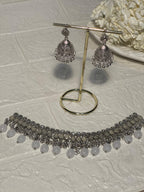 Booti Set-Silver with grey beads(Gulbano collection)
