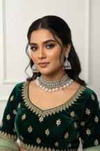 Booti Set-Silver with grey beads(Gulbano collection)