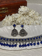 phool set Silver with blue beads-(Gulbano collection)