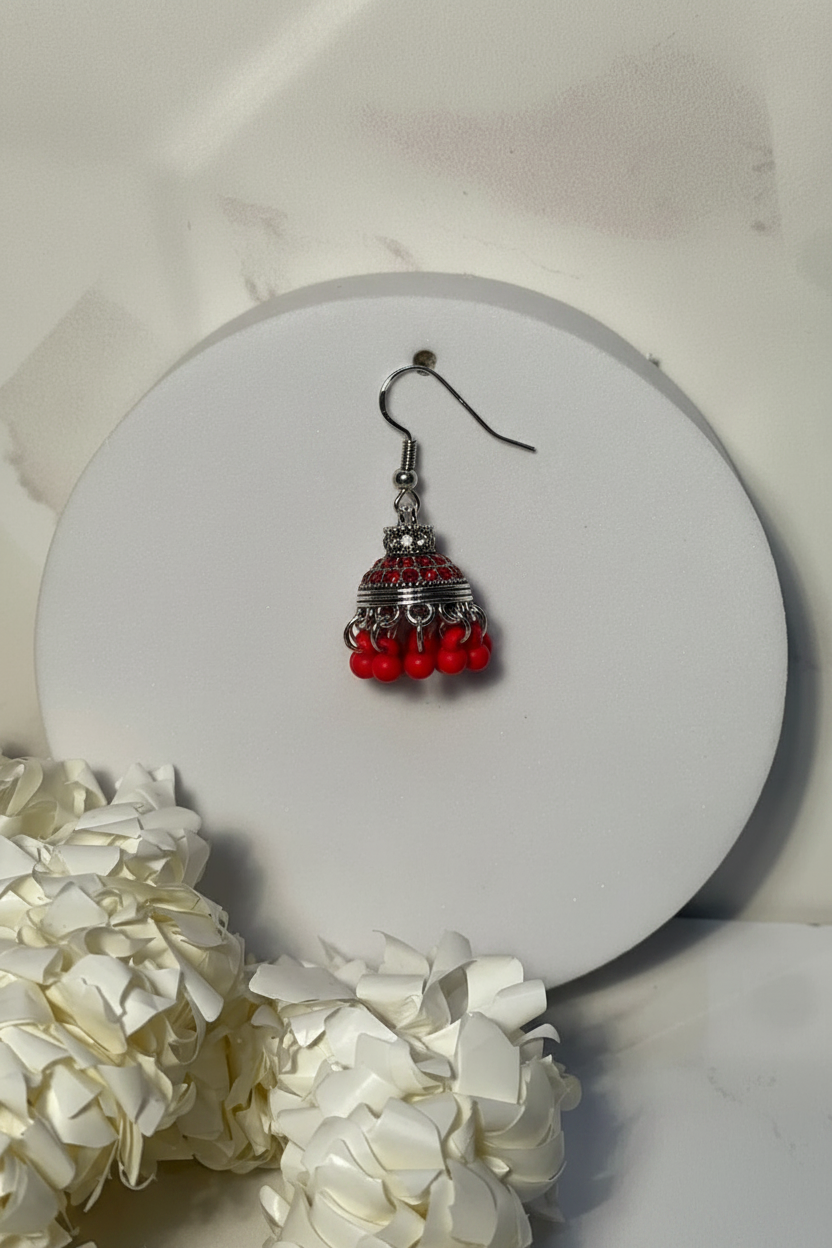 Mini chandi With red beads(meharbano collection)