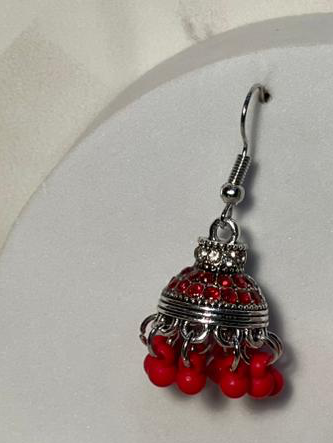 Mini chandi With red beads(meharbano collection)