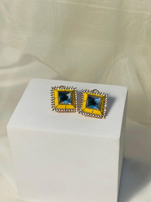 Chakoor bedazzled earrings yellow (shahi collection)