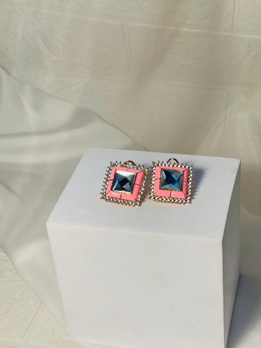 Chakoor bedazzled earrings pink (shahi collection)