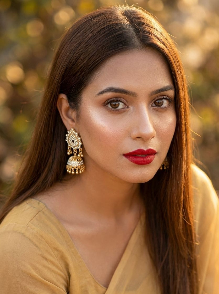 Sarah Jhumki-Gold-(Noor-Bano-Collection)