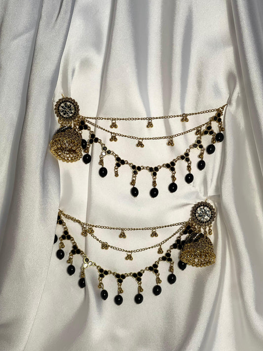 Gol Phool 3 lari saharay gold and black (baharbano collection)