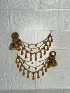 Gol Phool 3 lari saharay gold and brown(baharbano collection)