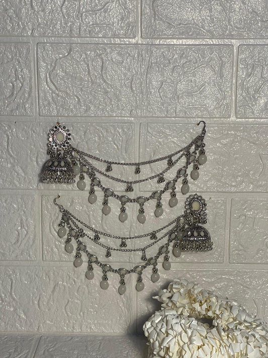 Gol Phool 3 lari saharay silver and grey  (baharbano collection)