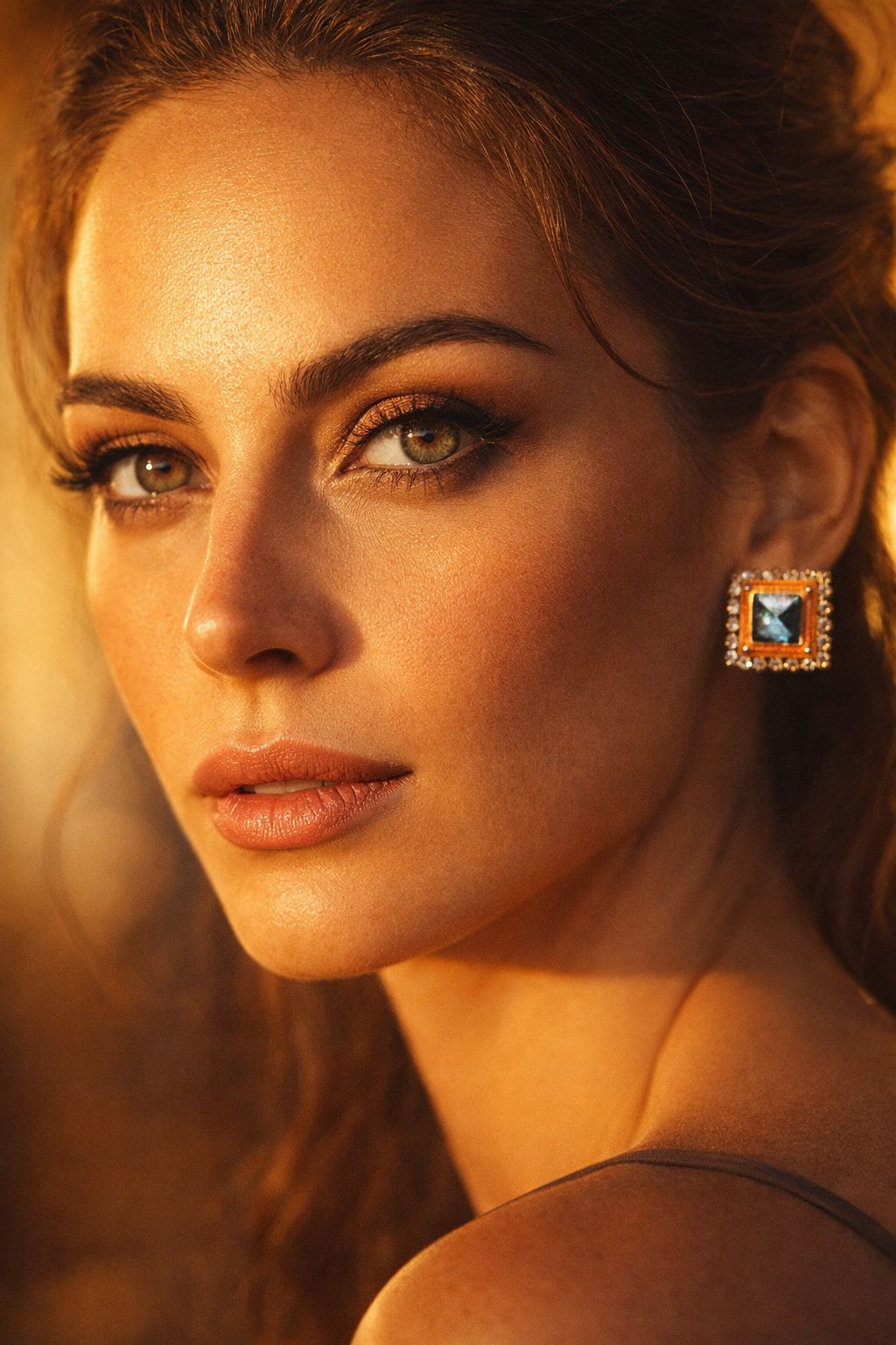 Chakoor bedazzled earrings orange (shahi collection)