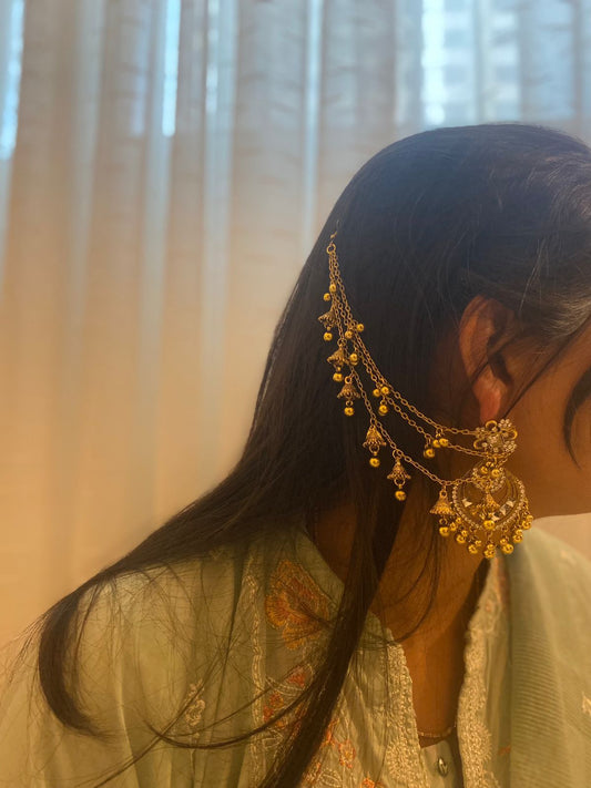 Malika Chand Kundan With gold saharay