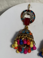 double chakoor bead jhumki multi- (Baharbano)