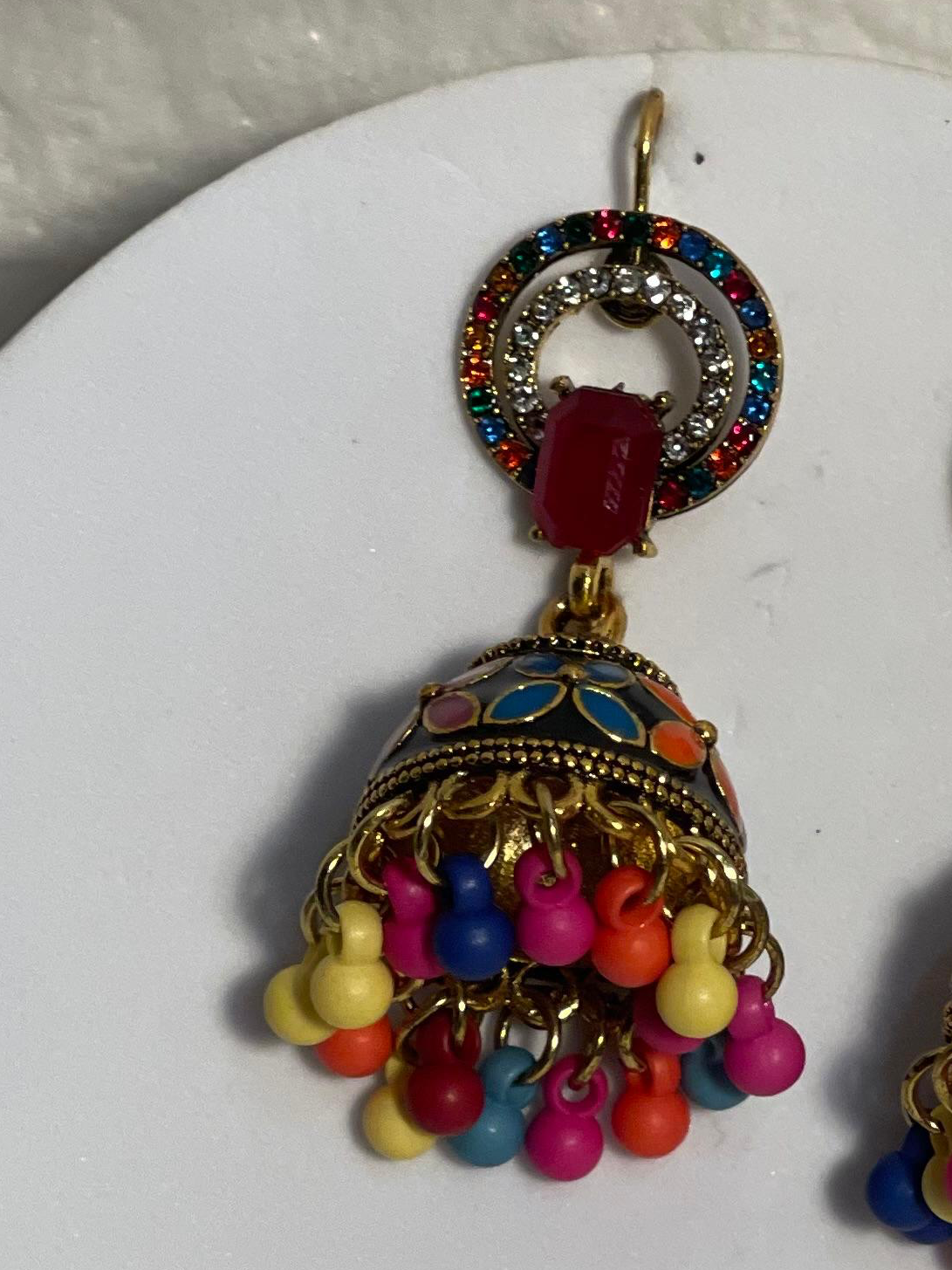 double chakoor bead jhumki multi- (Baharbano)