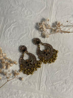 chand phool ghungroo earring gold- (Baharbano)