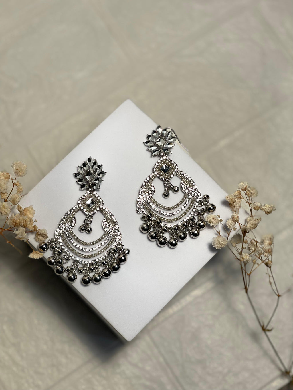 silver earrings- (Baharbano)