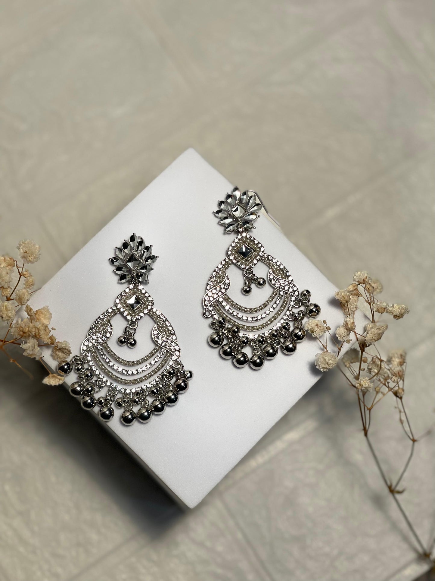 silver earrings- (Baharbano)