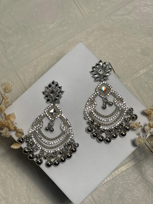 silver earrings- (Baharbano)
