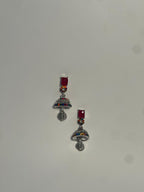 Aik patla latkan with stone red and multi- (Baharbano)