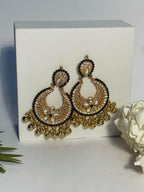 Ghungroo earrings gold and black(Mahbano)