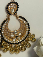 Ghungroo earrings gold and black(Mahbano)