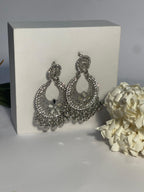Ghungroo earrings silver(Mahbano)