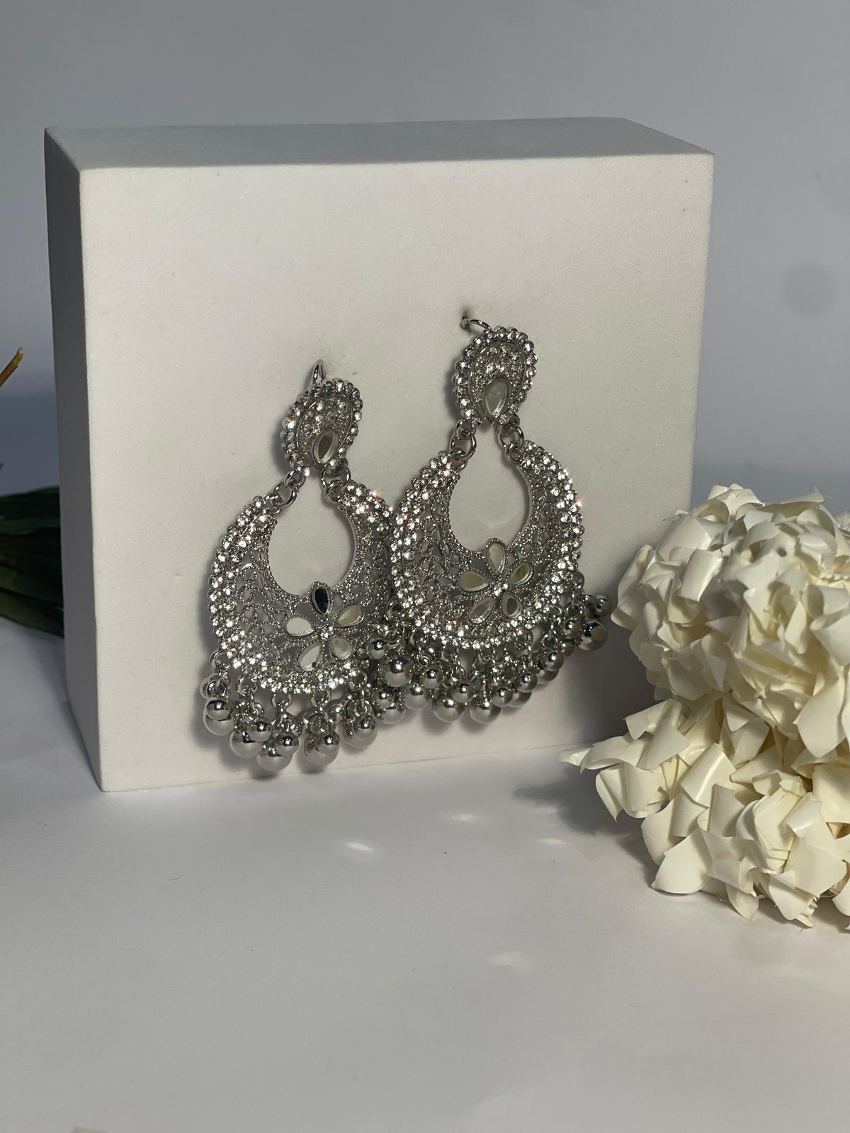 Ghungroo earrings silver(Mahbano)