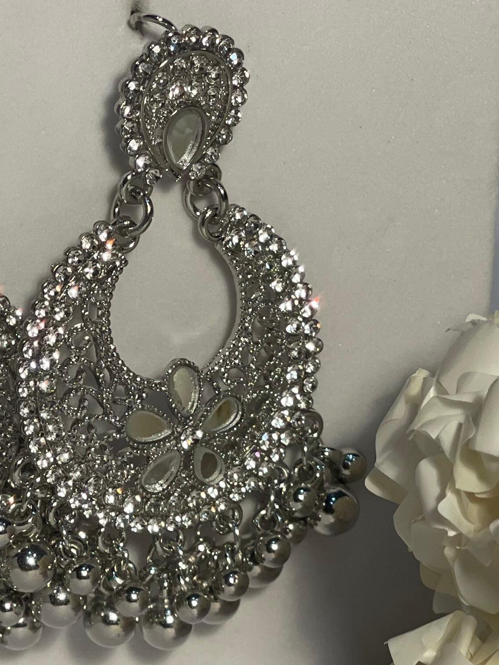 Ghungroo earrings silver(Mahbano)