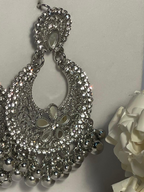 Ghungroo earrings silver(Mahbano)