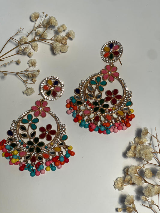 Phool Earring multi and gold(Mahbano)
