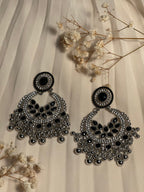 Nageen Earrings silver black(Mahbano)