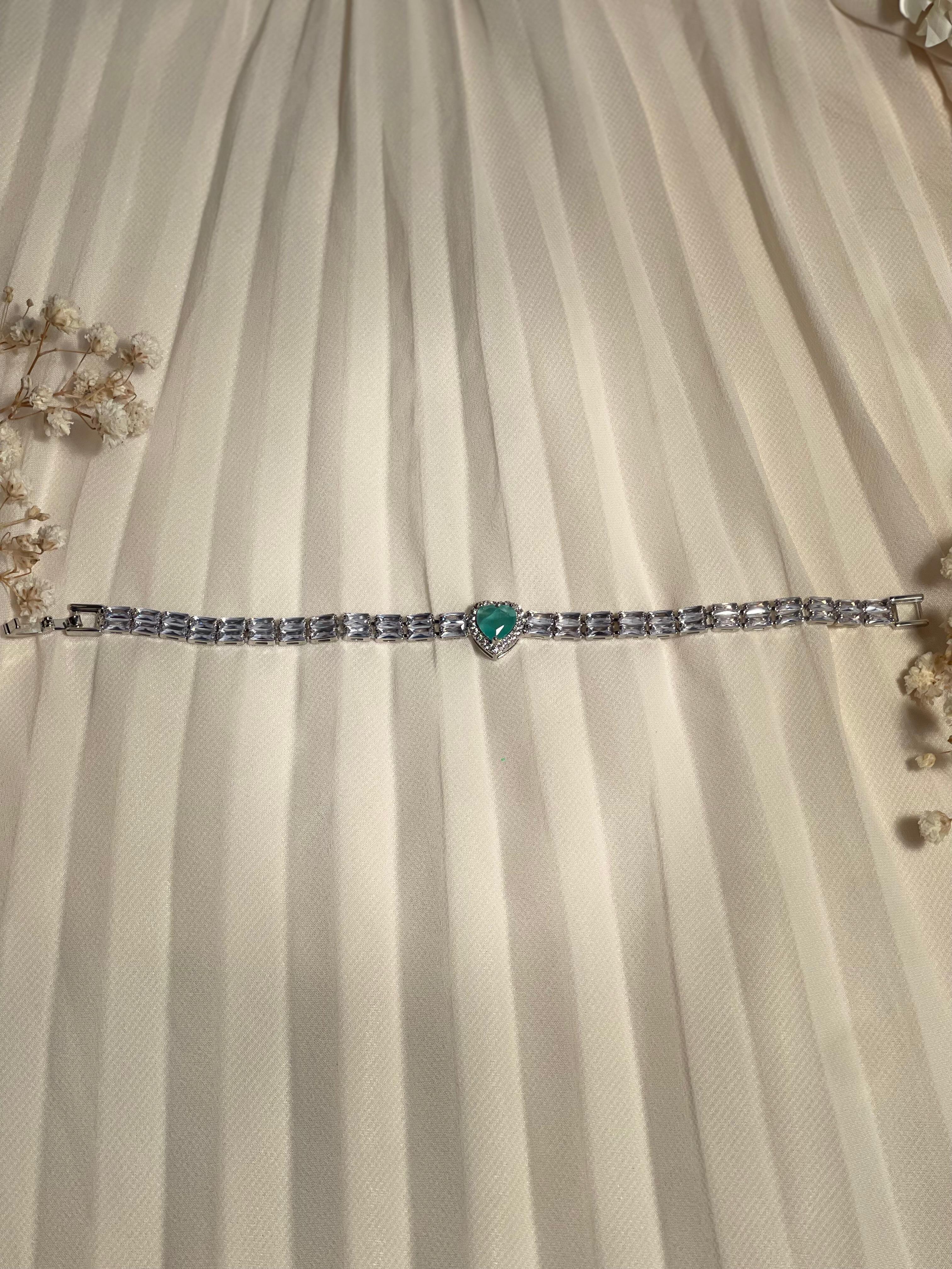Gem Stone Bracelet turquoise heart(Mahbano)