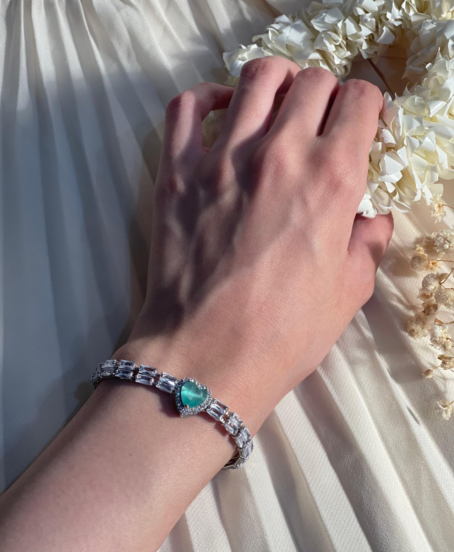 Gem Stone Bracelet turquoise heart(Mahbano)