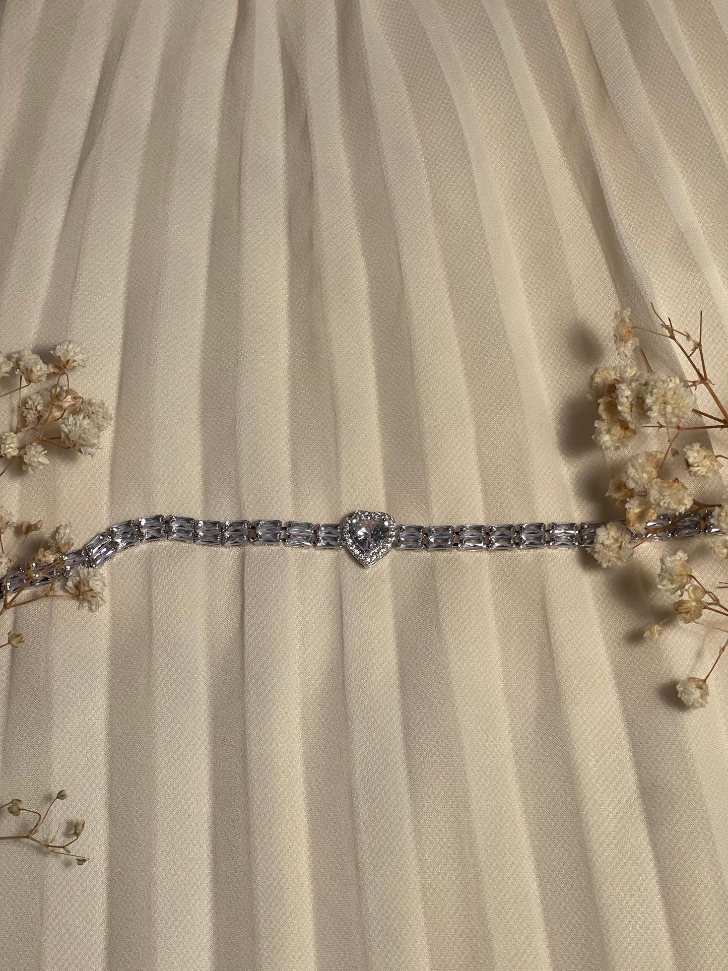 Gem Stone Bracelet crystal heart(Mahbano)