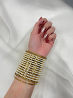 Gold and Pearl  bangle set