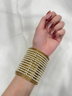 Gold and Pearl  bangle set