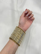 Gold and Pearl  bangle set