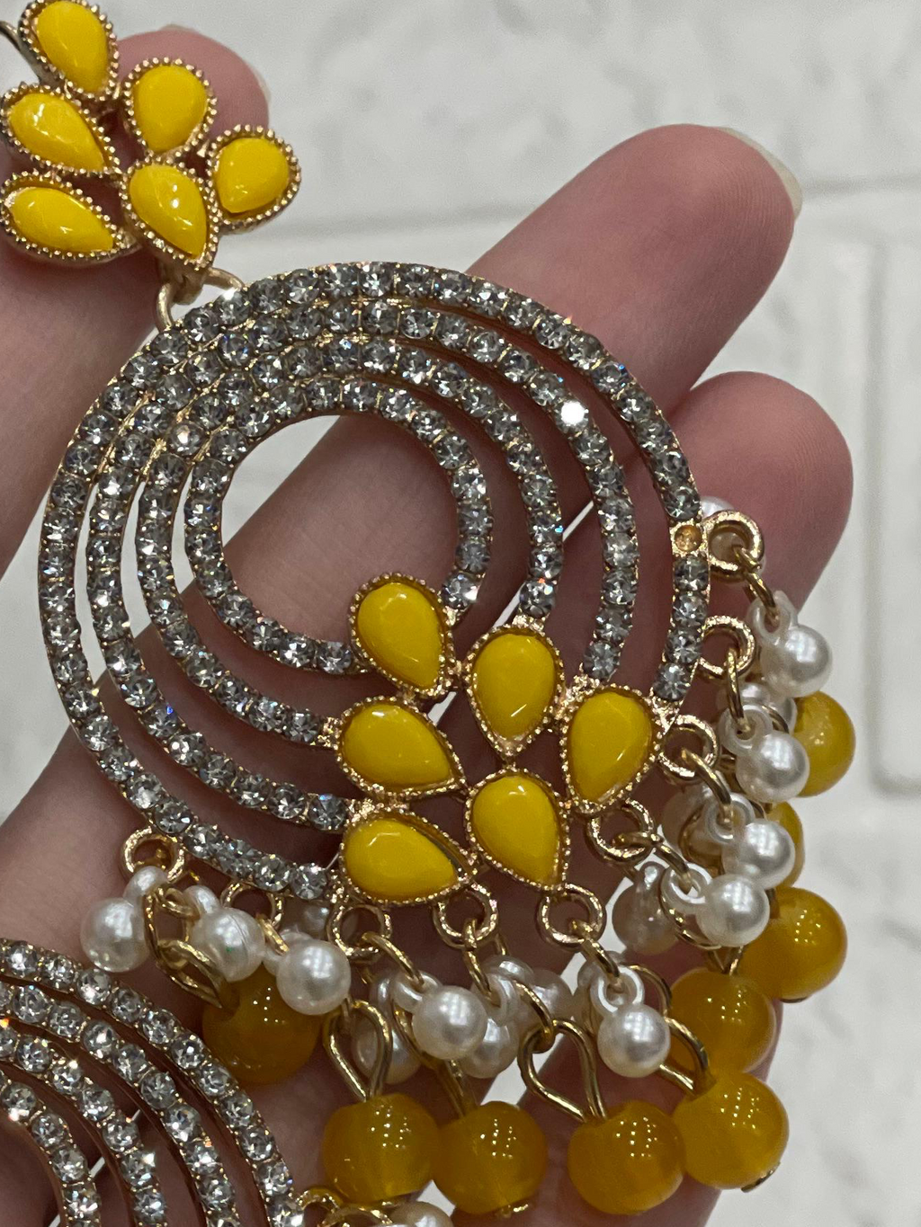 6 Ringlets earring yellow(Sheharbano)