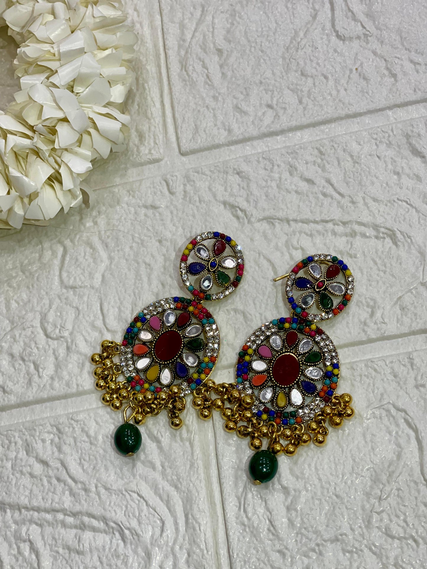 Fatima earring multi and gold(Sheharbano)