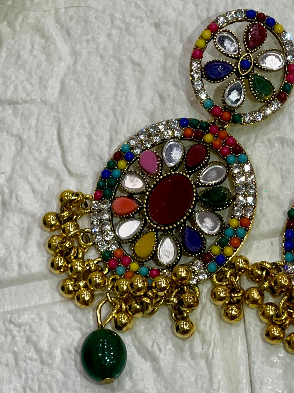 Fatima earring multi and gold(Sheharbano)