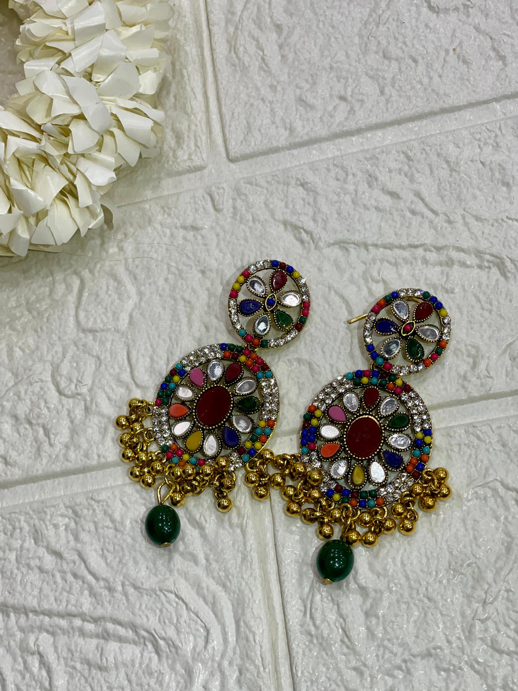 Fatima earring multi and gold(Sheharbano)