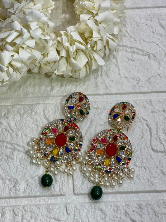 Fatima earring multi and white (Sheharbano)