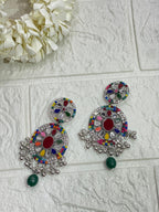 Fatima earring silver and multi (Sheharbano)