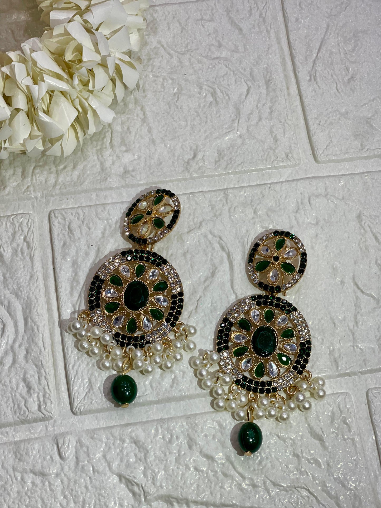 Fatima earring green and white (Sheharbano)