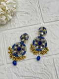Fatima earring gold and blue(Sheharbano)