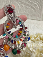 Fizza earring silver and multi(Sheharbano)